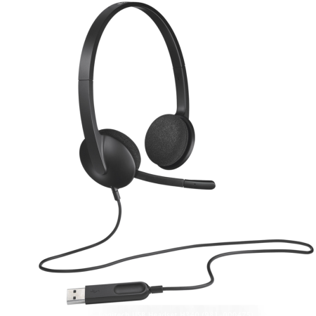 Casque Logitech H340 pour PC avec microphone anti-parasite - USB (981-000475)