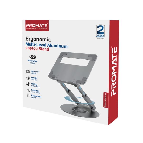 BureauMate-6 : Support Aluminium pour Ordinateur Portable – Réglable et Ergonomique