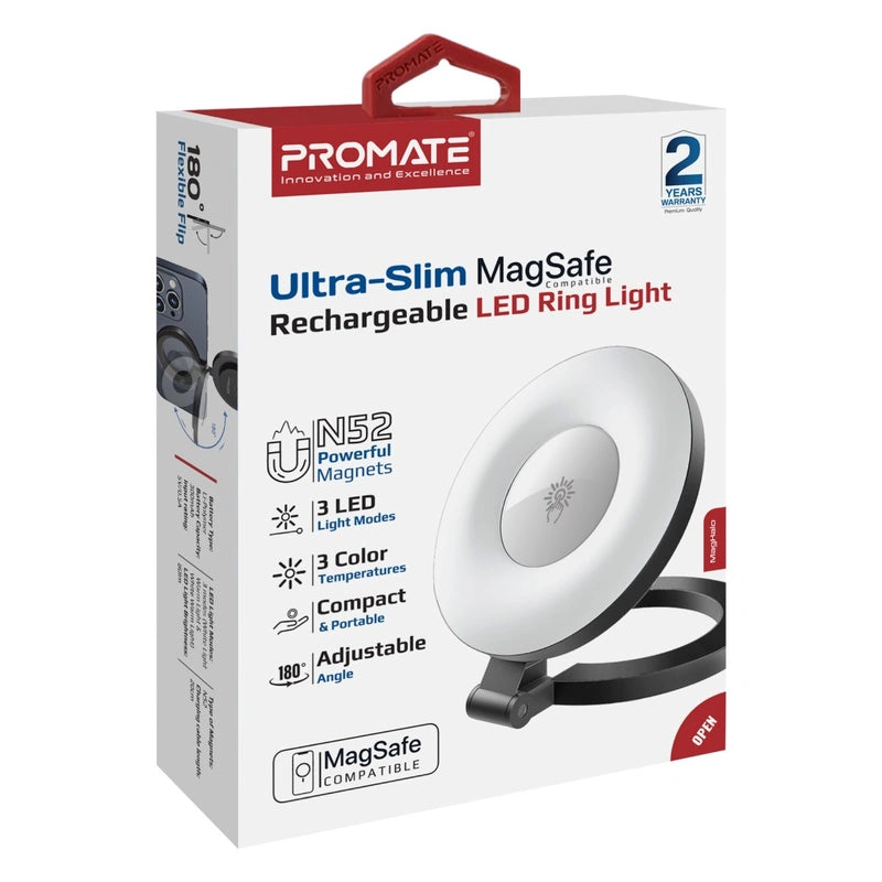MagHalo: Anneau lumineux LED rechargeable ultra-mince compatible MagSafe